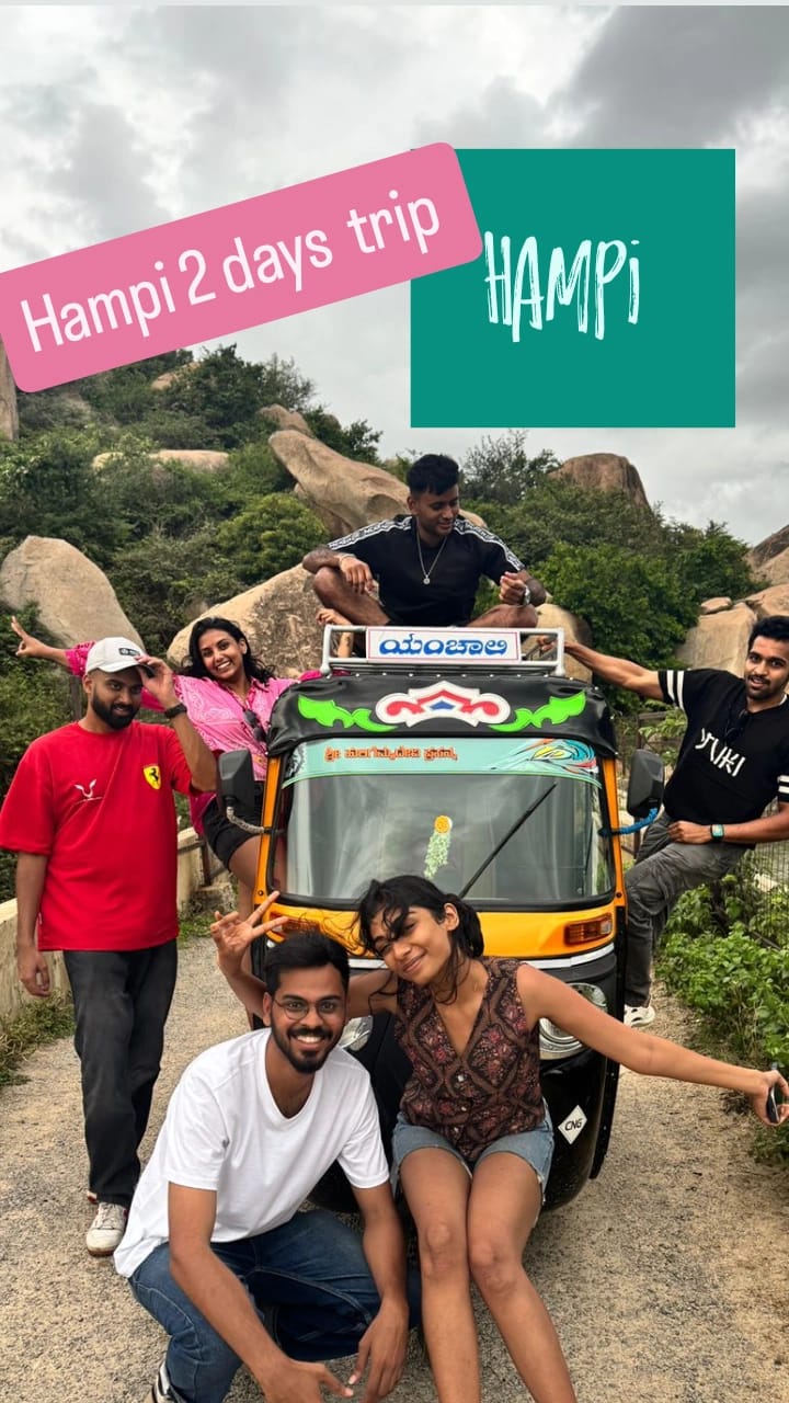 Hampi tour group with Rakesh auto guide