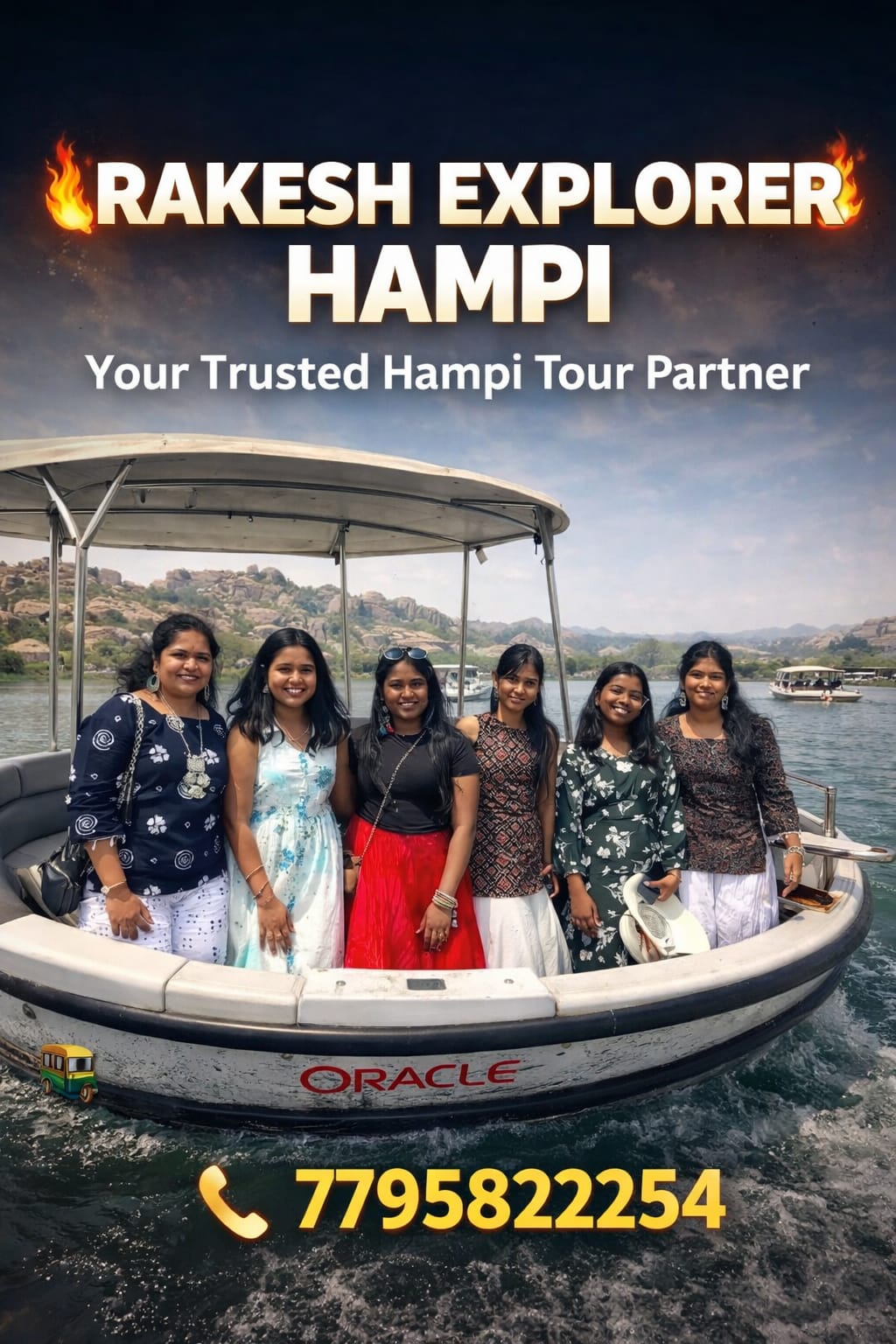 Guests with Rakesh auto guide Hampi Karnataka